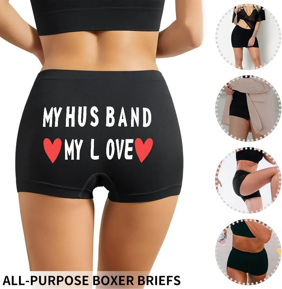 Sexy Code 1701 Boyshort Panties for Women, Pack of 3, Ladies Underwear Boxer Briefs with Novelty Letter Printed