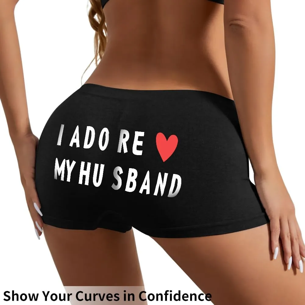 Sexy Code 1701 Boyshort Panties for Women, Pack of 3, Ladies Underwear Boxer Briefs with Novelty Letter Printed