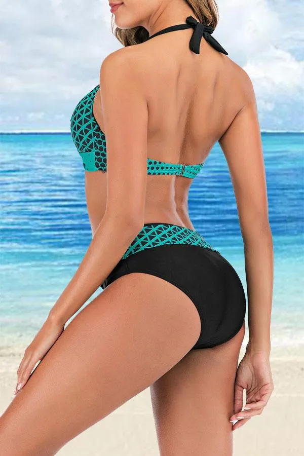 Sexy Green Tartan Bikini Swimwear
