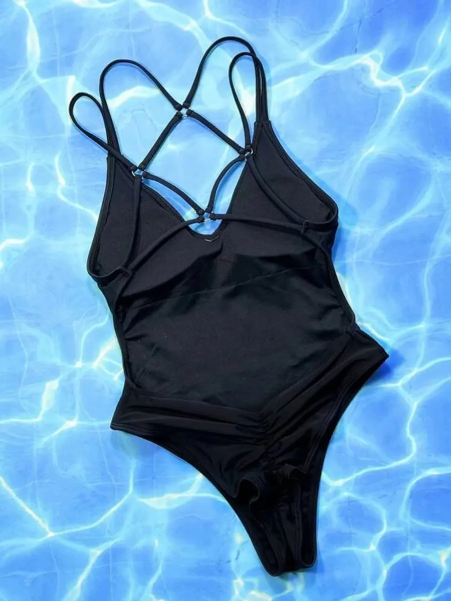 Sexy One Piece Swimsuit with a Crisscross Open Back