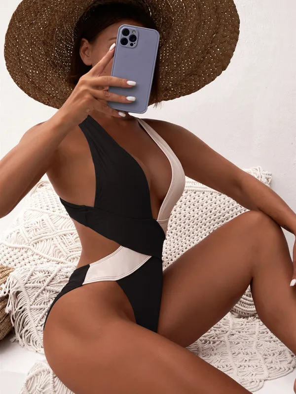 Sexy Plunge One Piece Swimsuit