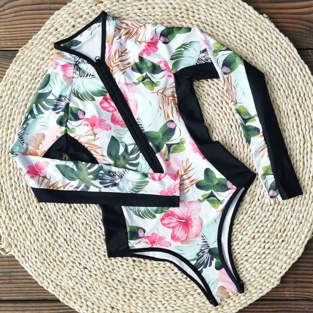 Sexy Rashguard Swimwear Women One Piece Swimsuit Surfing Swimwear