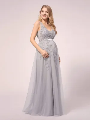 Sexy See through Applique Tulle Maternity Dresses