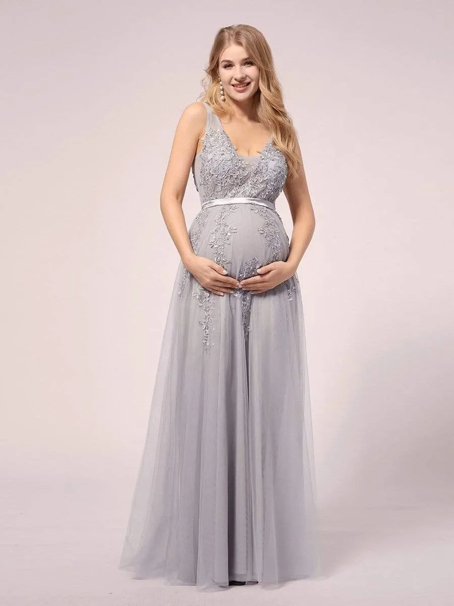 Sexy See through Applique Tulle Maternity Dresses