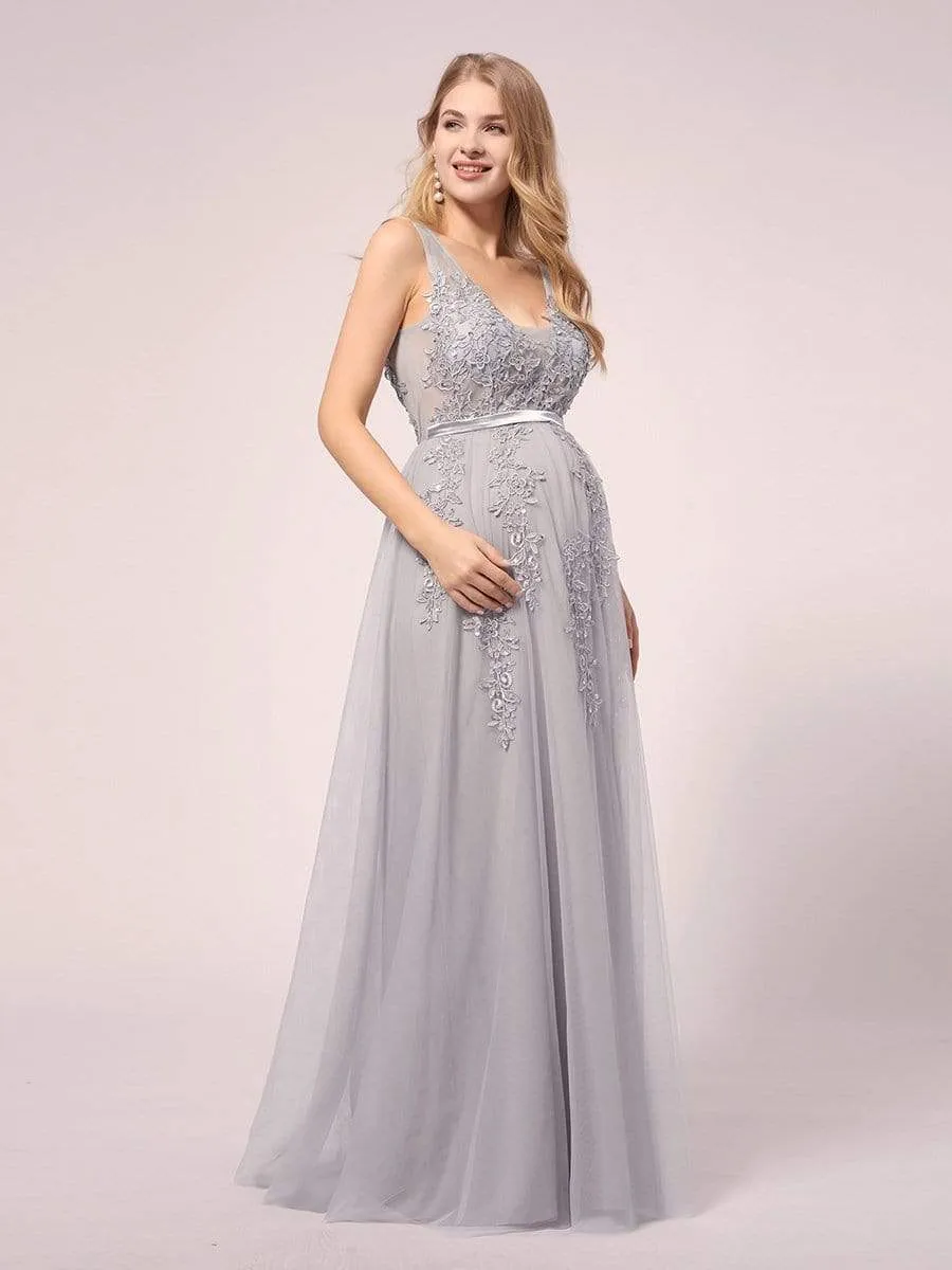 Sexy See through Applique Tulle Maternity Dresses