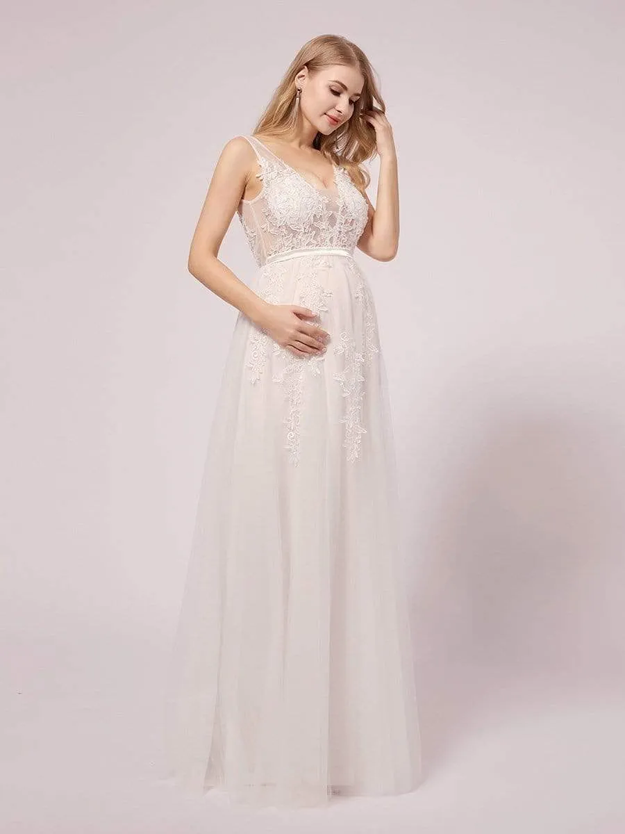 Sexy See through Applique Tulle Maternity Dresses