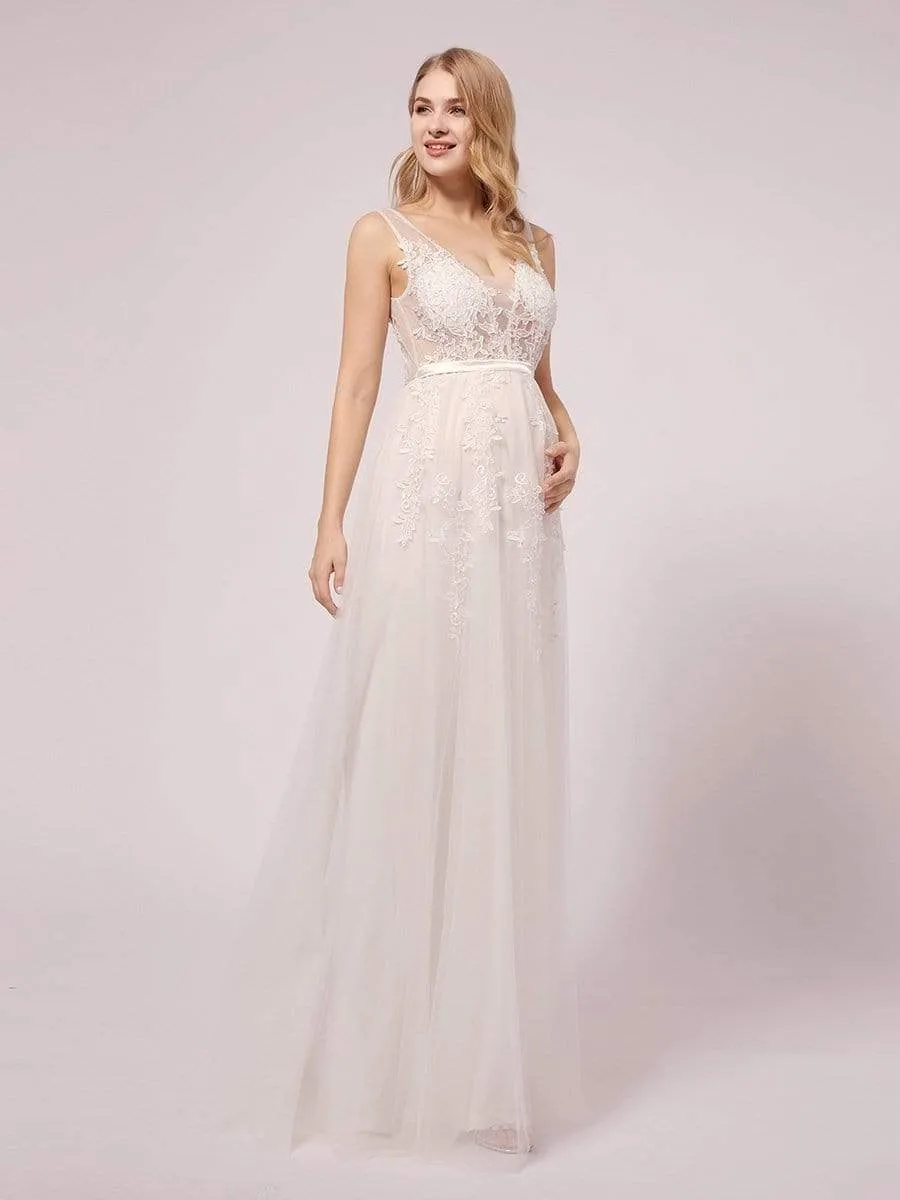 Sexy See through Applique Tulle Maternity Dresses