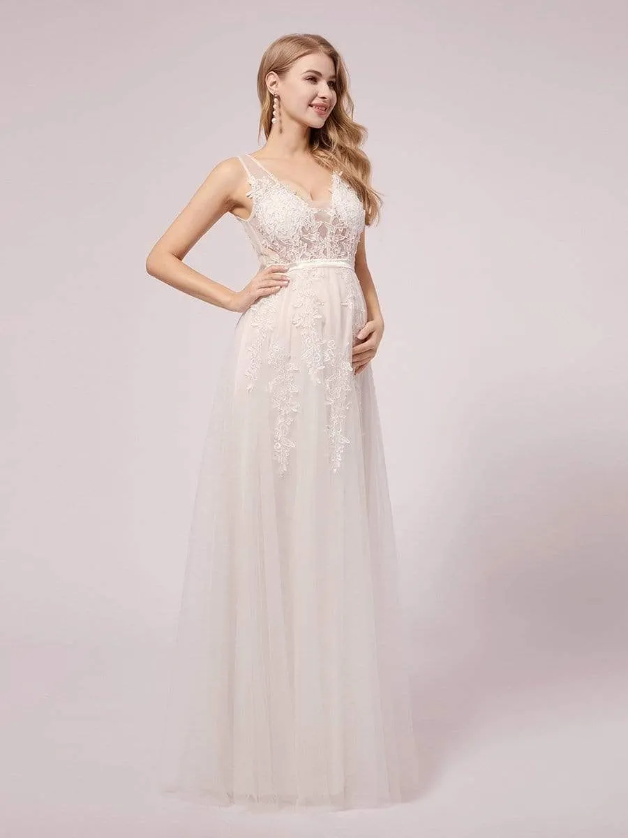 Sexy See through Applique Tulle Maternity Dresses