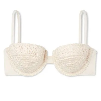 Shade & Shore Women's Crochet Underwire Bikini Top Swimsuit Halter Swimwear