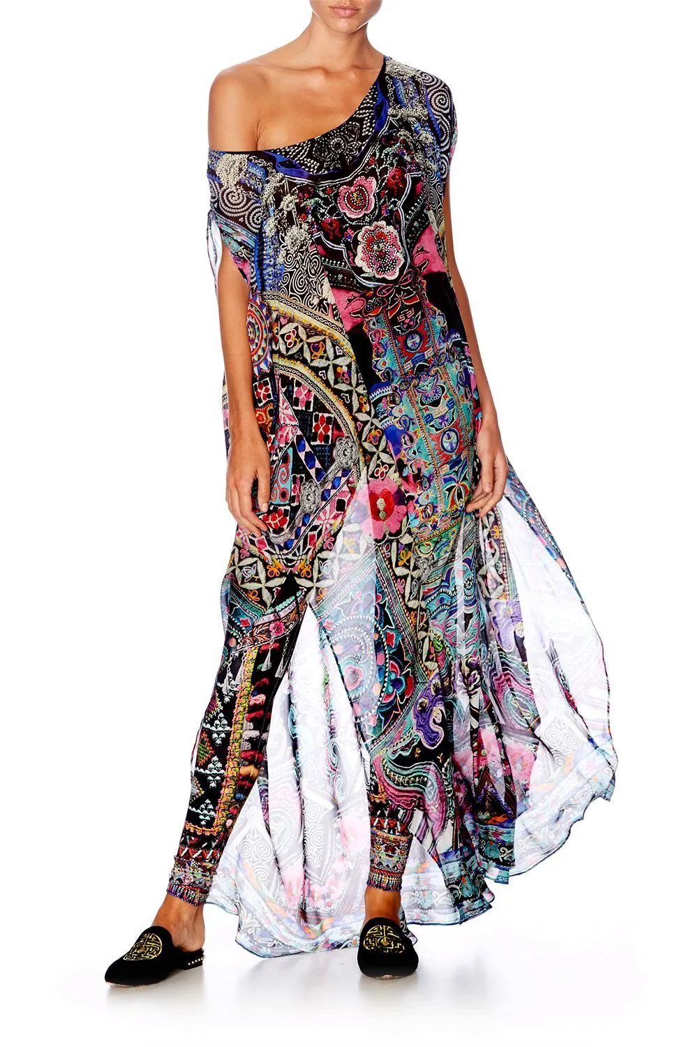 SHEER ROUND NECK KAFTAN BELLS AT DUSK