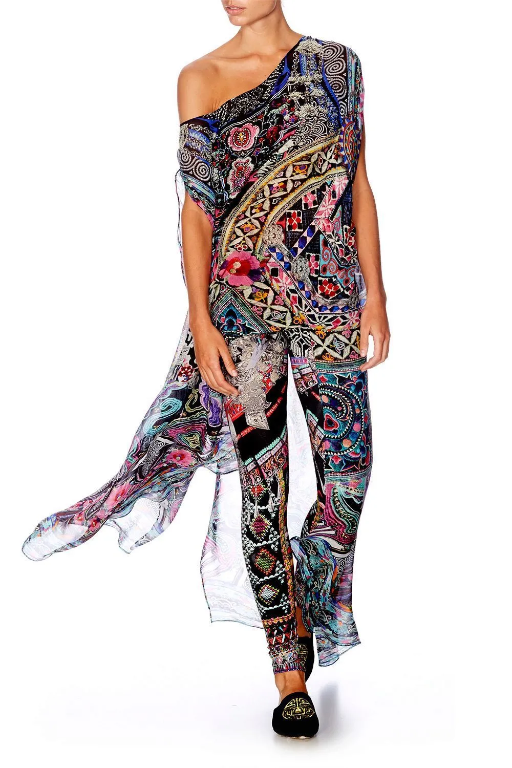 SHEER ROUND NECK KAFTAN BELLS AT DUSK