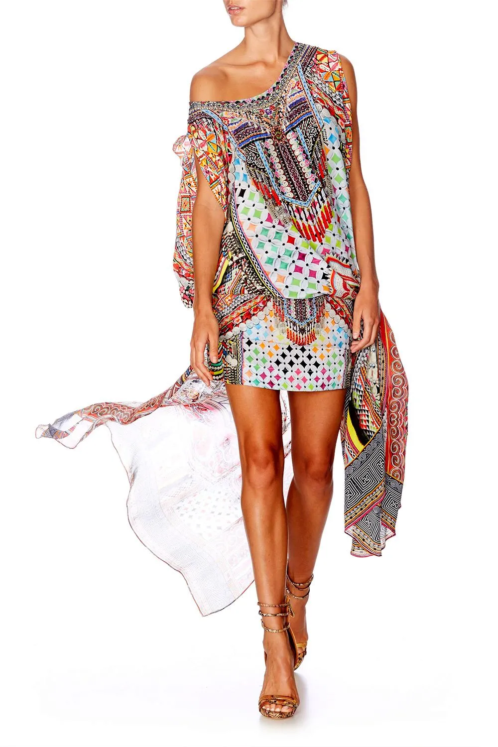 SHEER ROUND NECK KAFTAN GIRLS CLUB