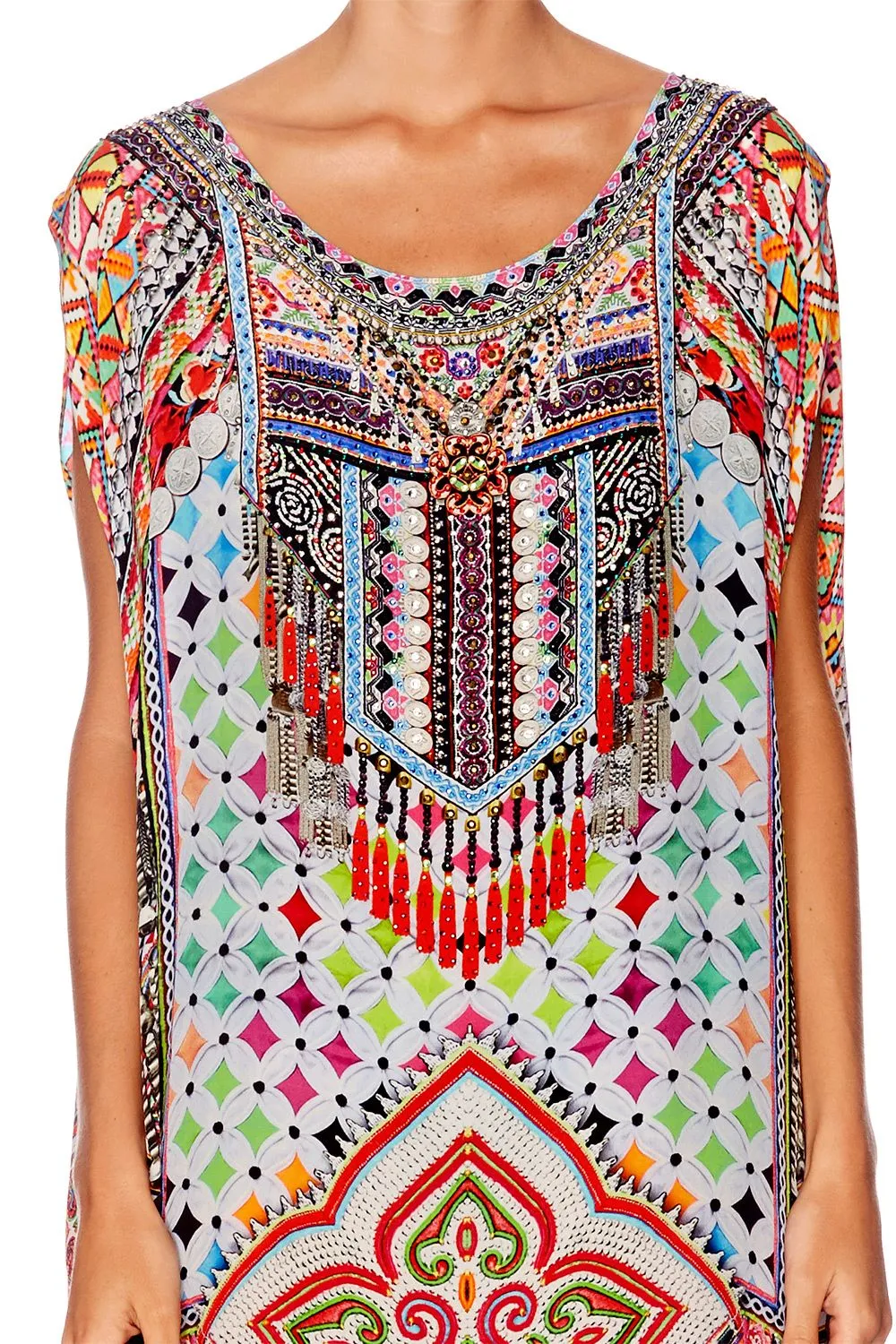 SHEER ROUND NECK KAFTAN GIRLS CLUB