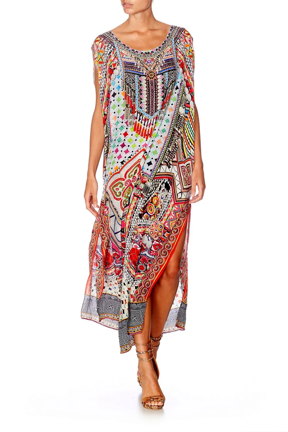 SHEER ROUND NECK KAFTAN GIRLS CLUB