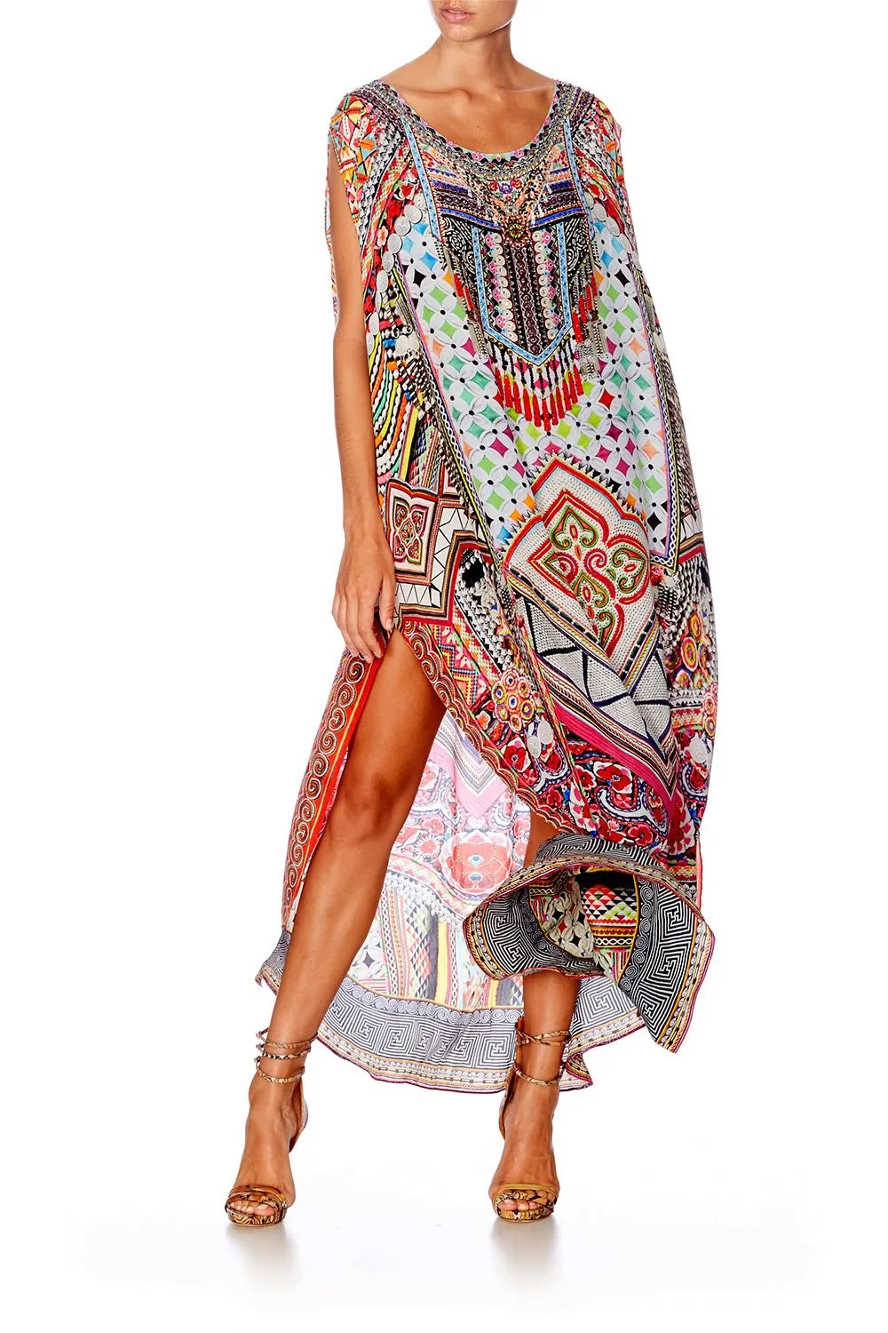SHEER ROUND NECK KAFTAN GIRLS CLUB