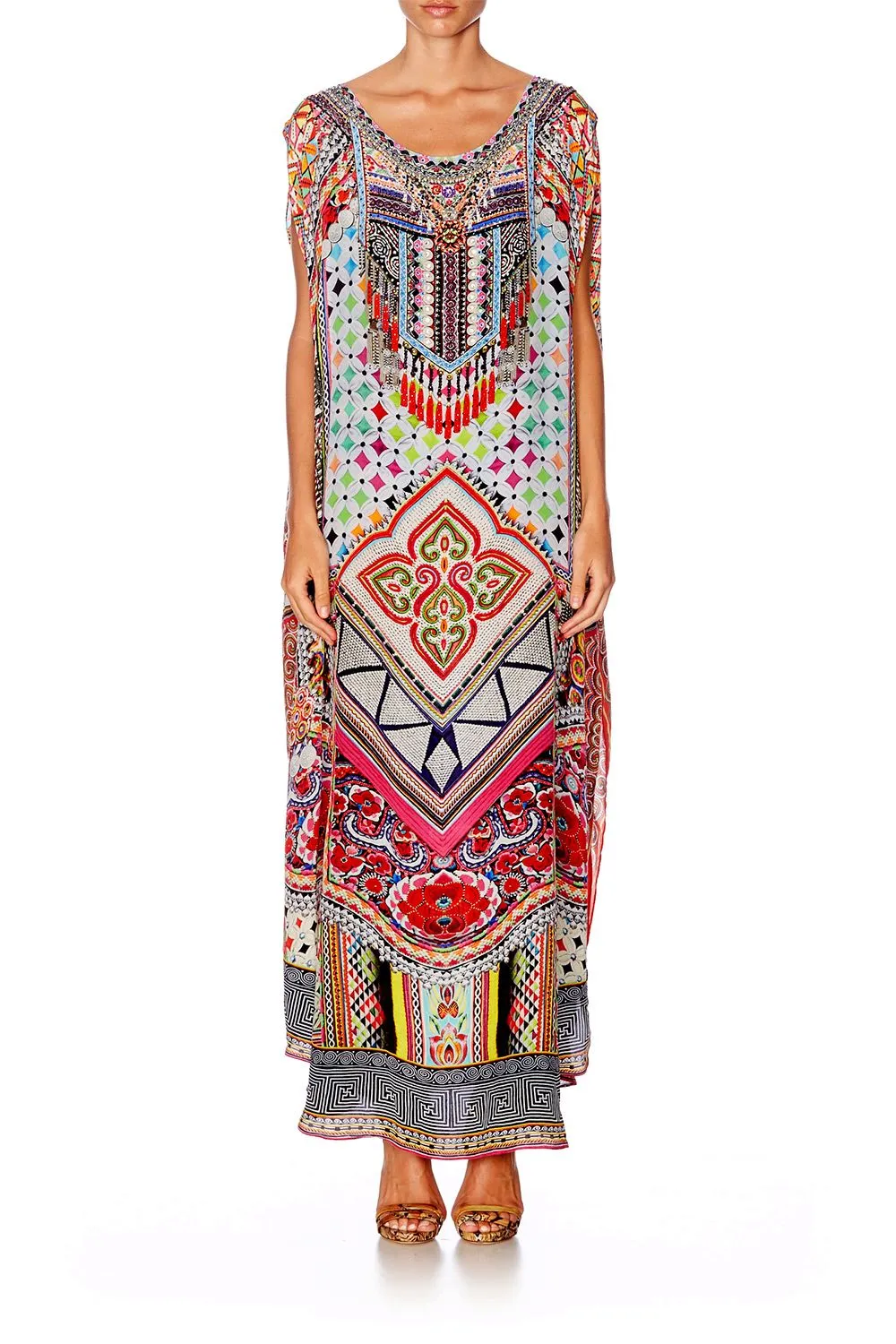 SHEER ROUND NECK KAFTAN GIRLS CLUB