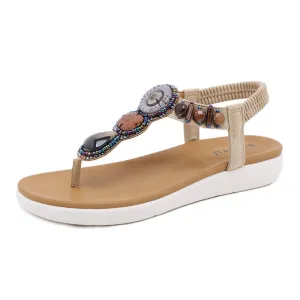 SIKETU | Boho Summer Sandals With Multicolor Beads