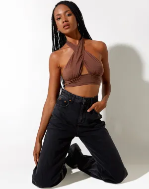 Silta Crop Top in Deep Mahagony