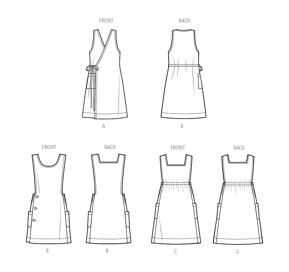 Simplicity Pattern S9766 Misses' Tabard Aprons