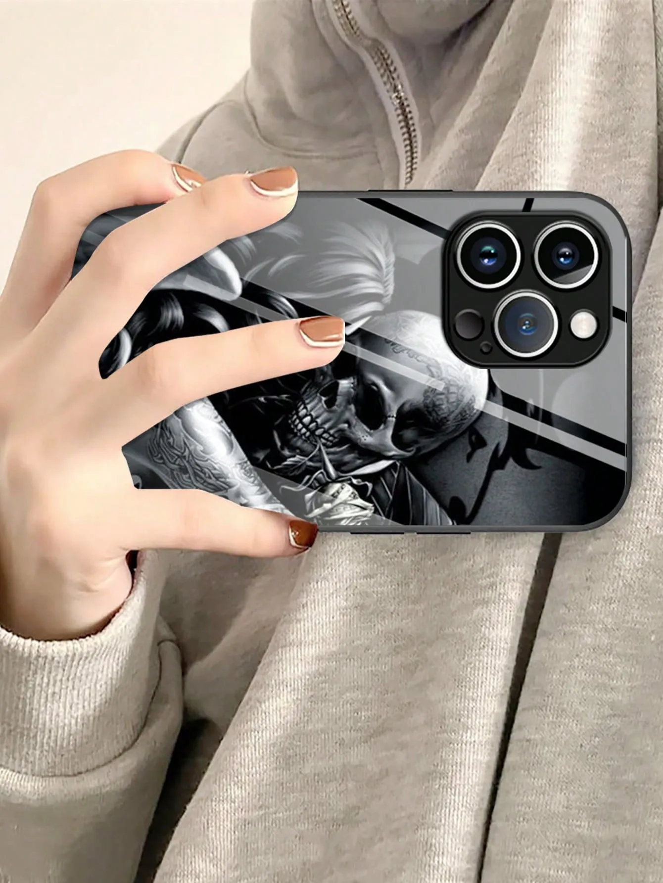 Skeleton Pattern Phone Case Compatible With iPhone15/15Plus/15Pro/15Promax