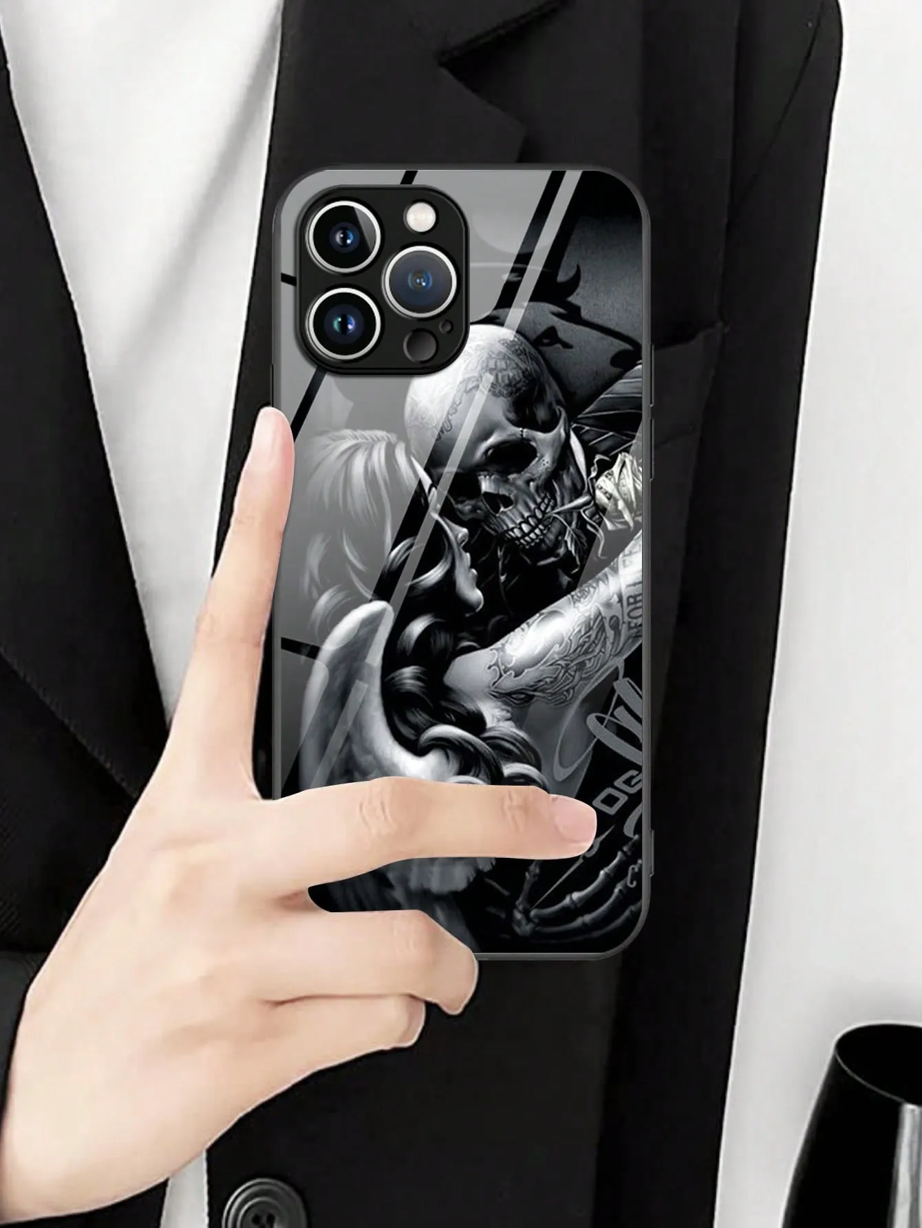 Skeleton Pattern Phone Case Compatible With iPhone15/15Plus/15Pro/15Promax