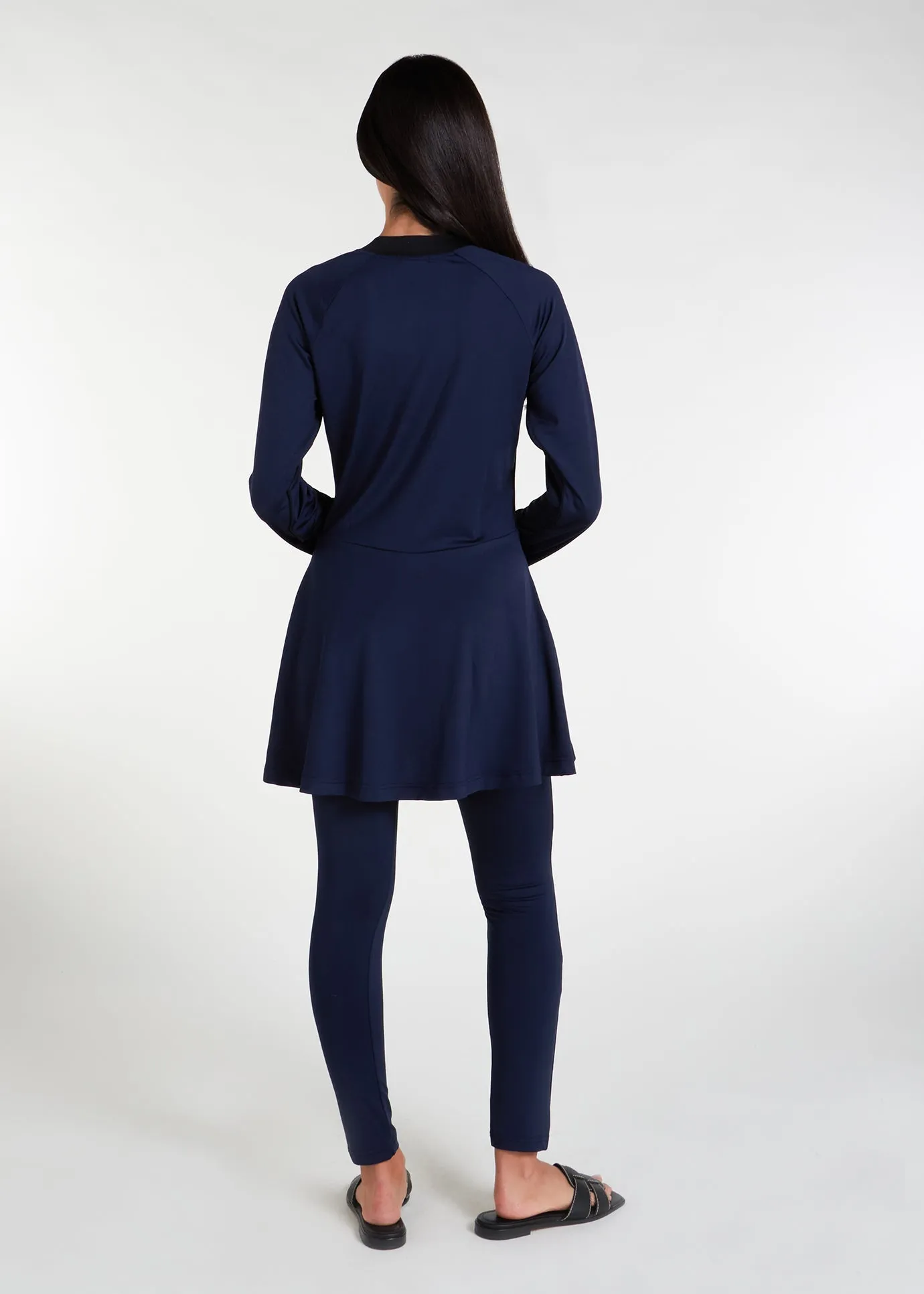 Skirted Swim Top Navy