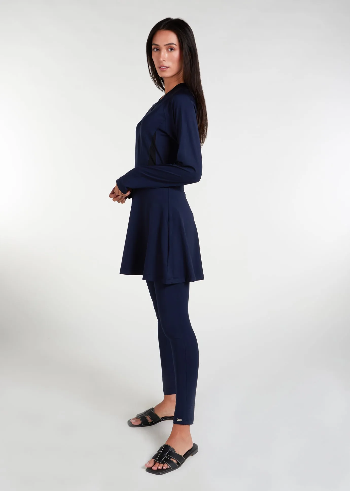 Skirted Swim Top Navy