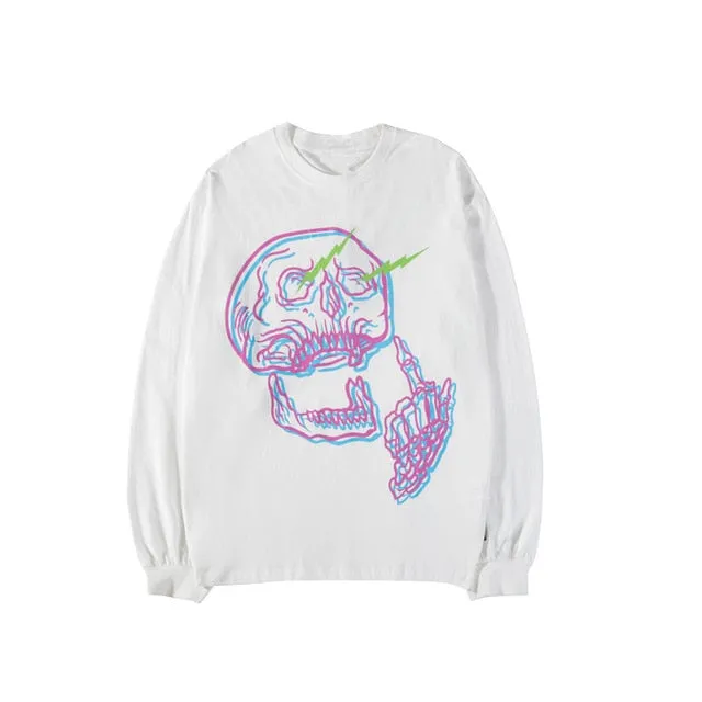 Skull Middle Finger Long Sleeve