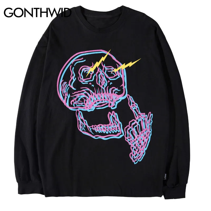 Skull Middle Finger Long Sleeve