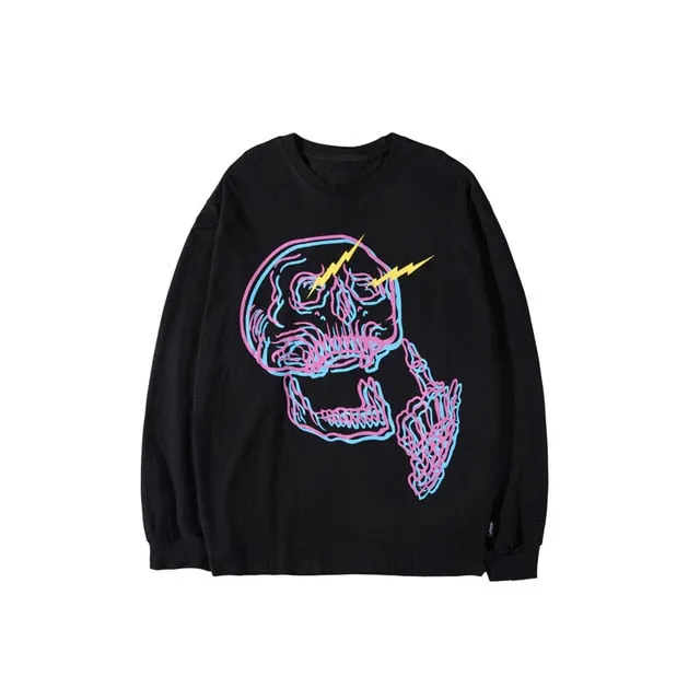 Skull Middle Finger Long Sleeve