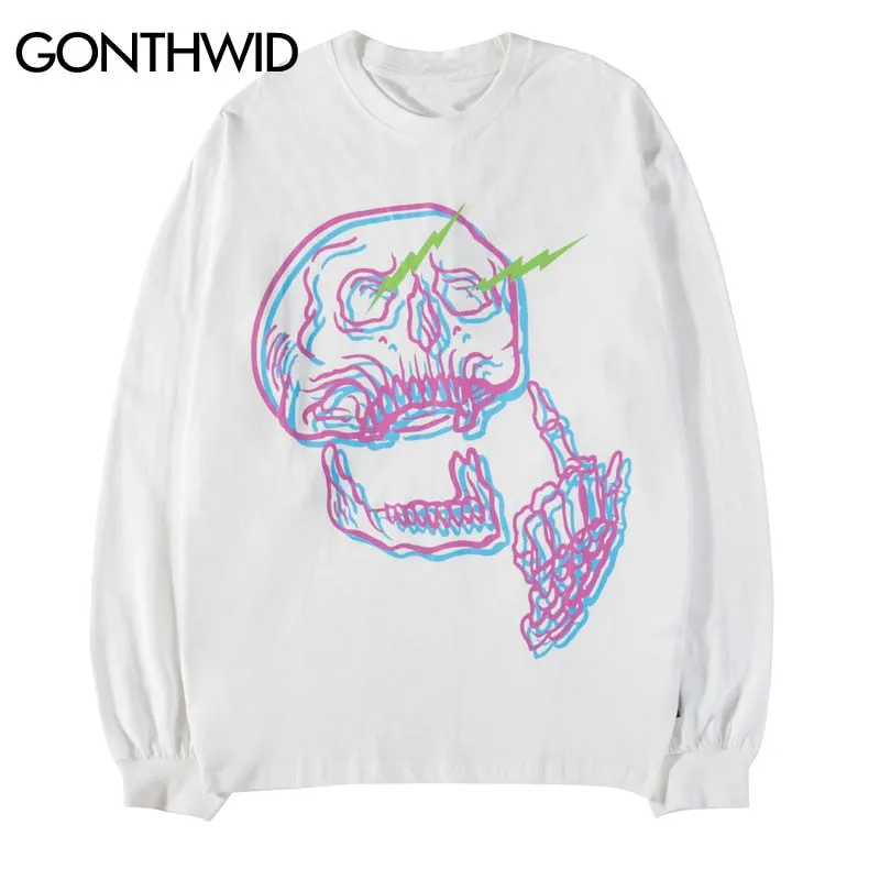 Skull Middle Finger Long Sleeve