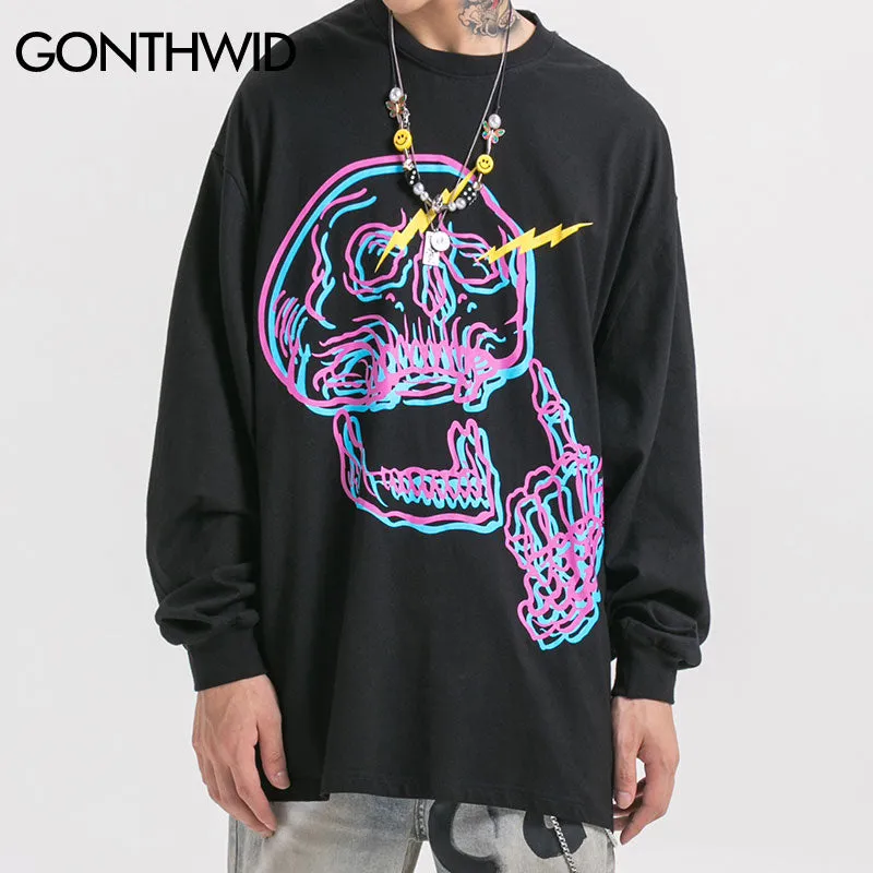 Skull Middle Finger Long Sleeve