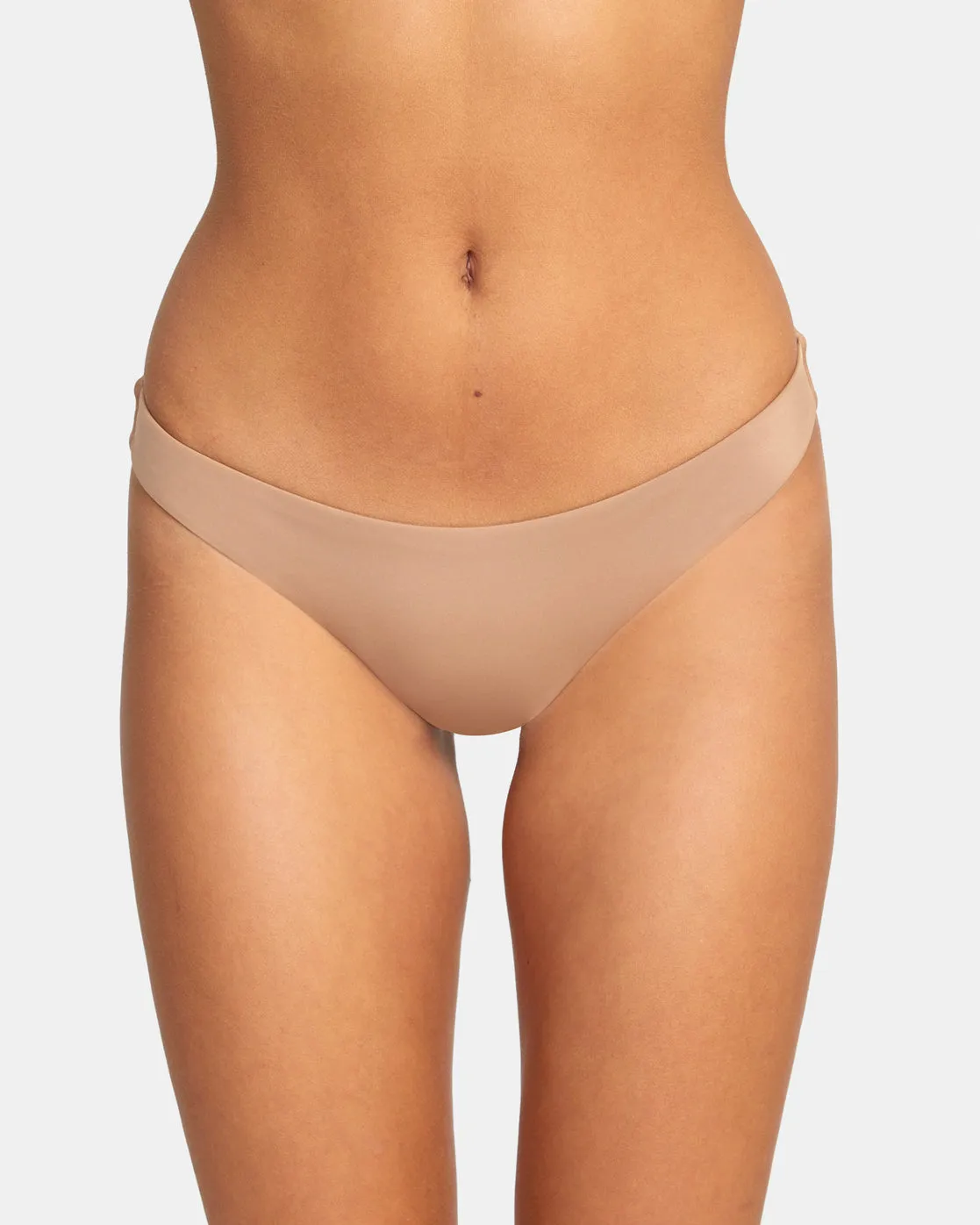 Solid Cheeky Bikini Bottoms - Wood