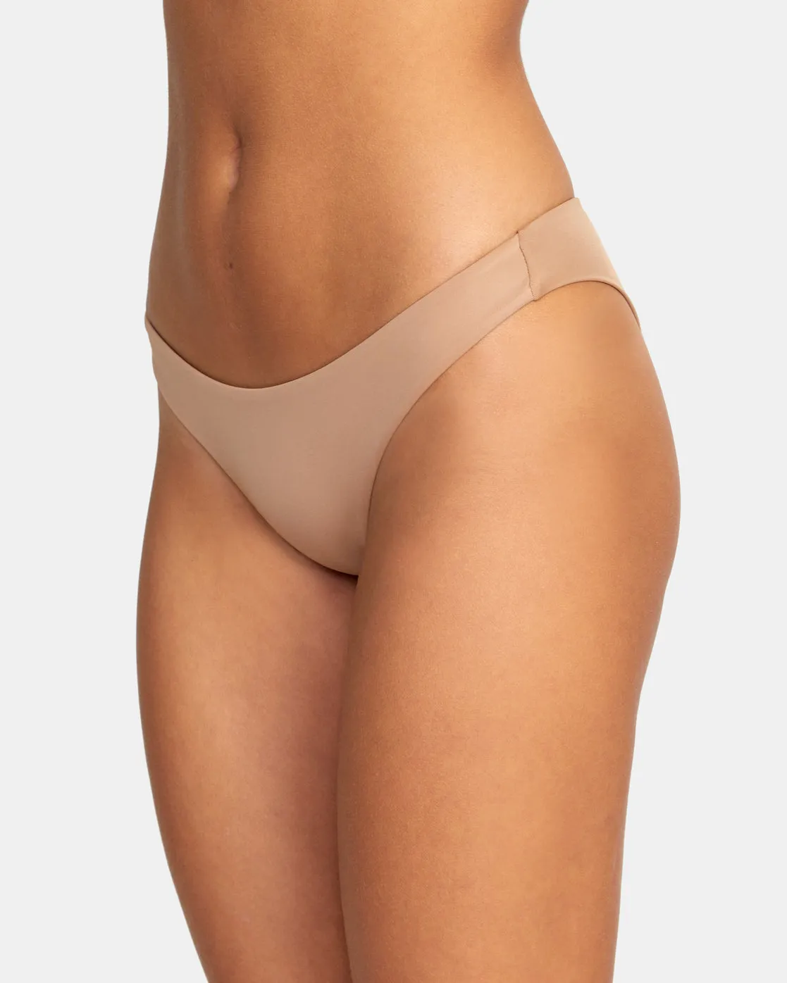 Solid Cheeky Bikini Bottoms - Wood