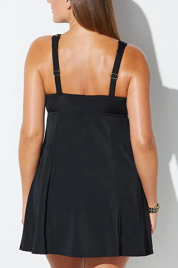 Solid Color Classic Beach Tankini Dress