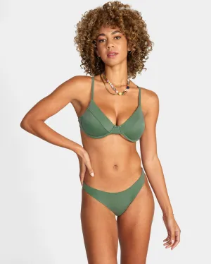 Solid Underwire D-Cup Bikini Top - Palm
