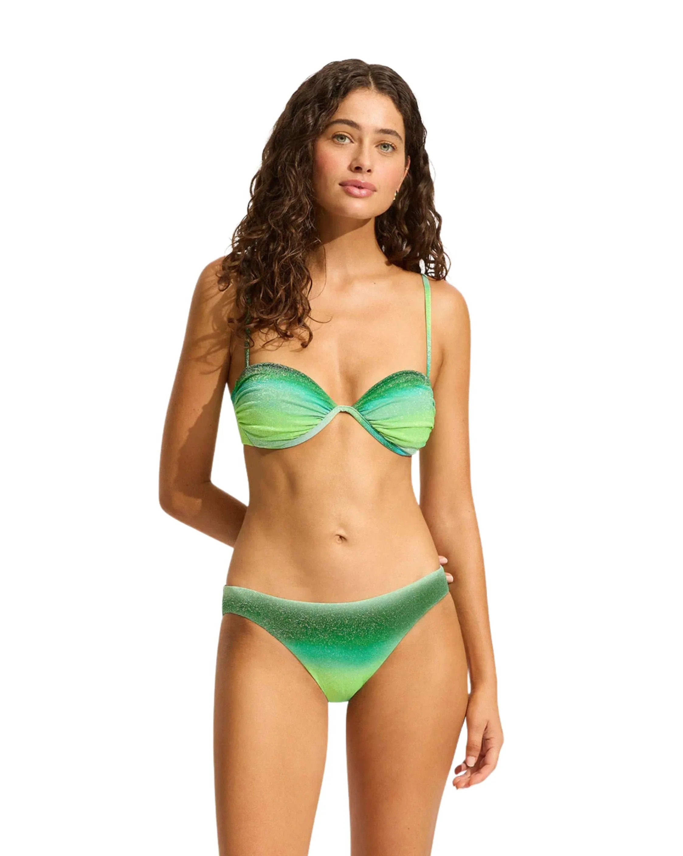 Spectrum Ruched Split Wire Bikini Top