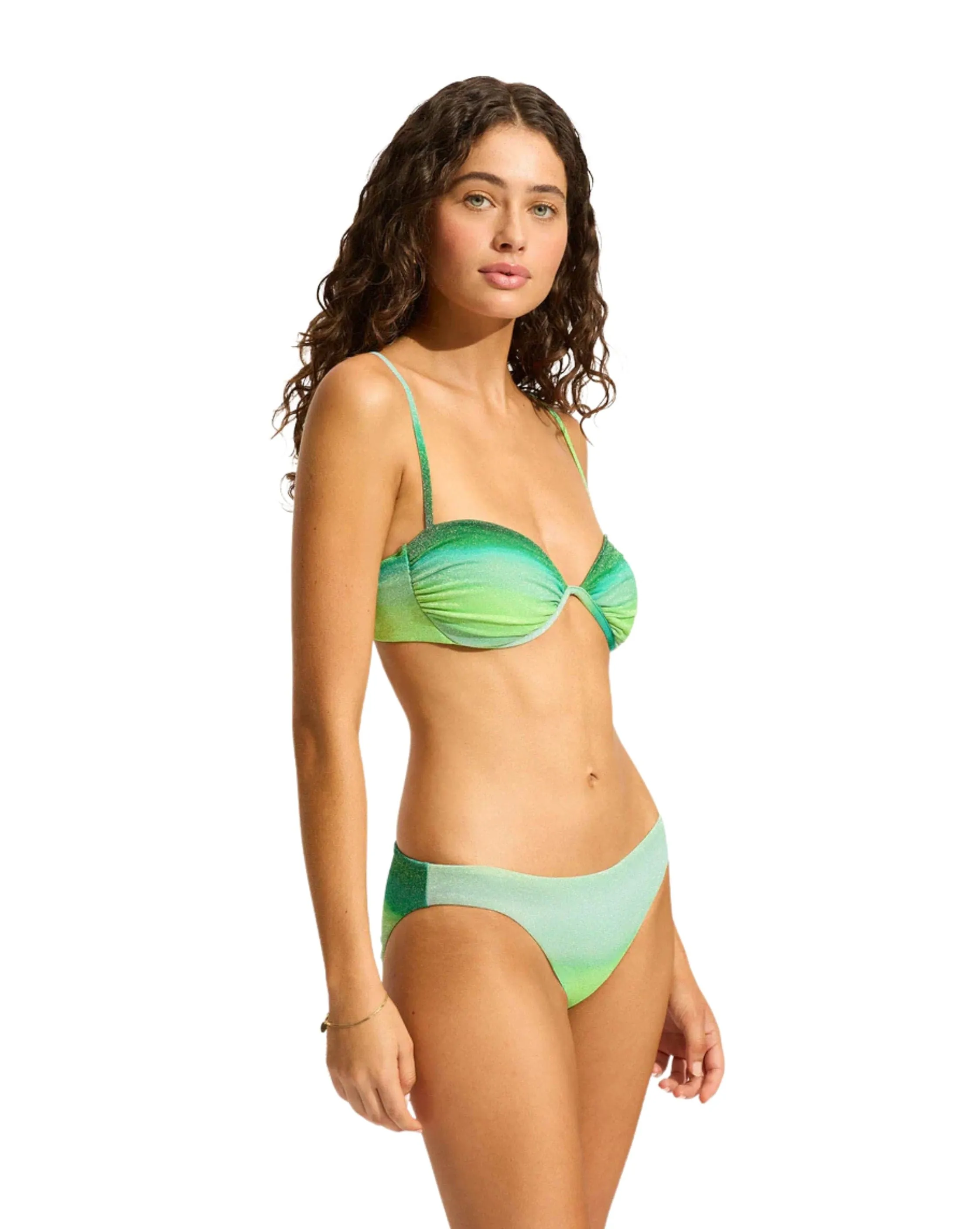 Spectrum Ruched Split Wire Bikini Top