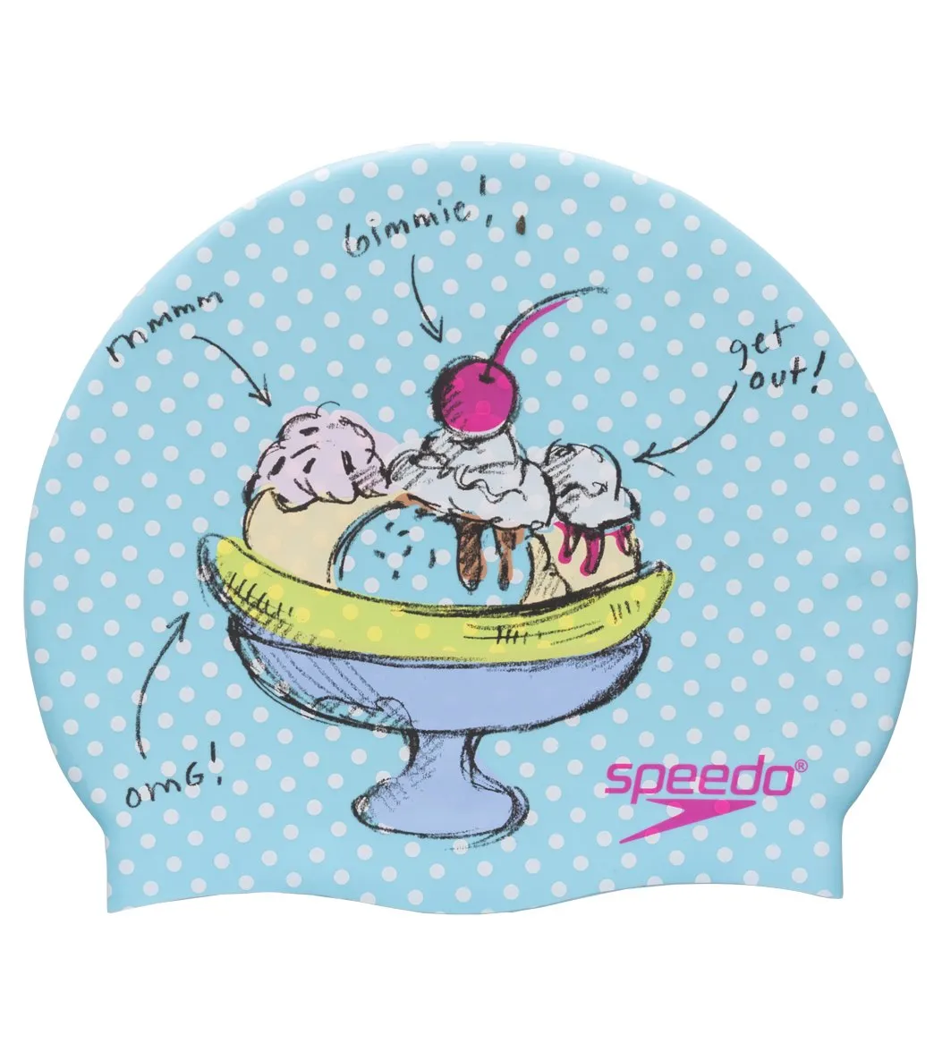 SPEEDO Sundae Sundae Fun Day Silicone Swim Cap - Elastomeric Fit (7510168)