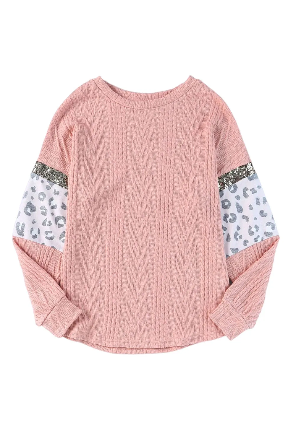 Splicing Sleeves Textured Knit Top