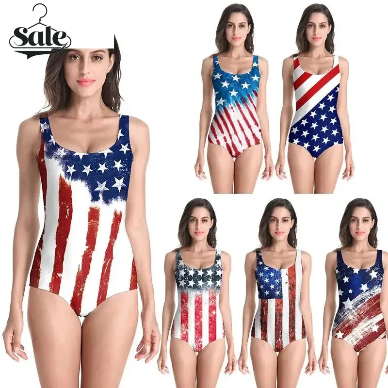 Sporty Patriotic One-Piece for Summer Celebrations