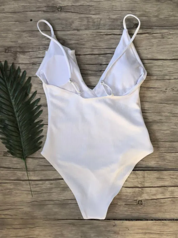 Sporty Ruffle One-Piece Textured Swimsuit