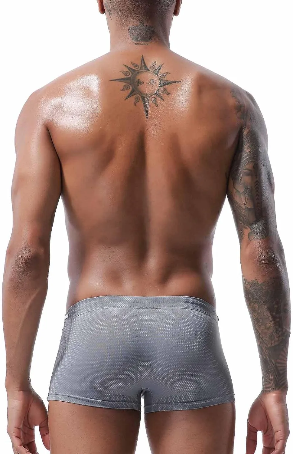 Square Cut Swimsuit Men Sexy Swim Briefs Beach Bikini Sport Swimwear Low Wasit Shorts Pants with Drawstring Beach