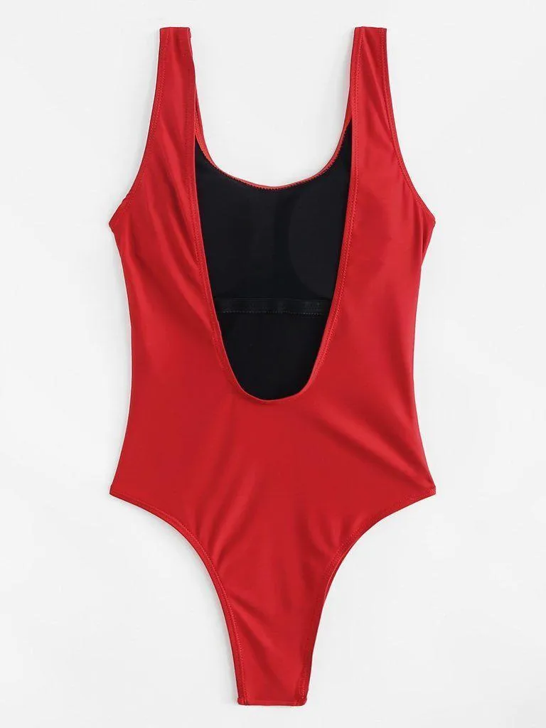Square Neck One-Piece Swimwear
