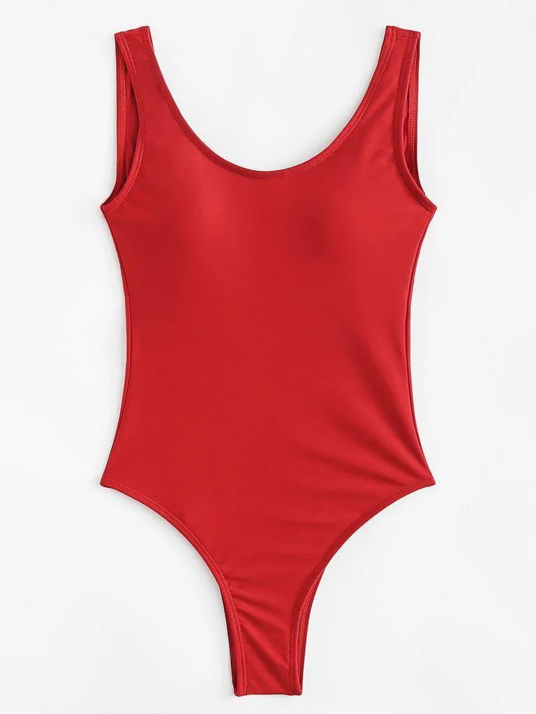 Square Neck One-Piece Swimwear