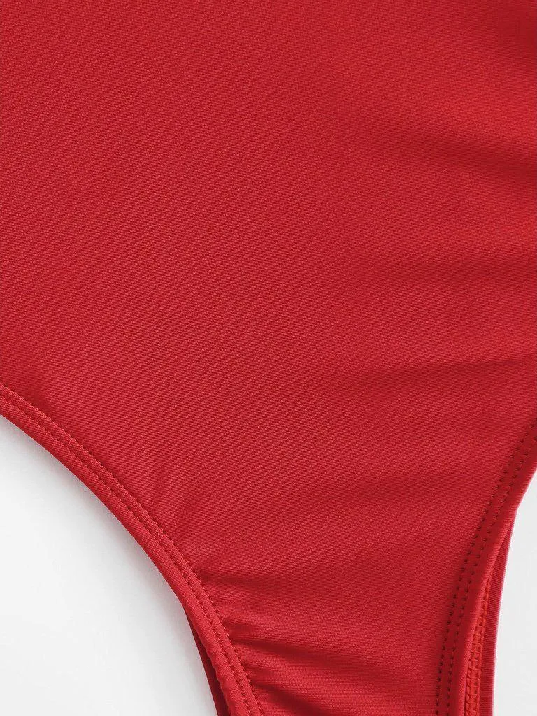 Square Neck One-Piece Swimwear