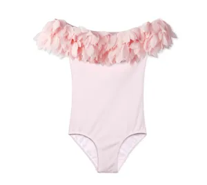 Stella Cove Baby to Youth Girls Pink Petals One Piece Swimsuit