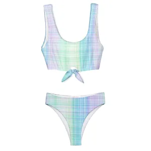 Stella Cove Girls Gingham Tie Front Bikini