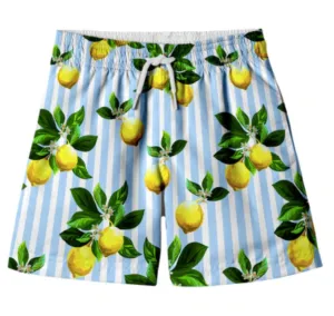 Stella Cove Infant to Youth Boys Lemon Stripe Swim Shorts