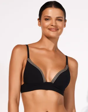Stratum Bralette Bikini Top - Black Sand